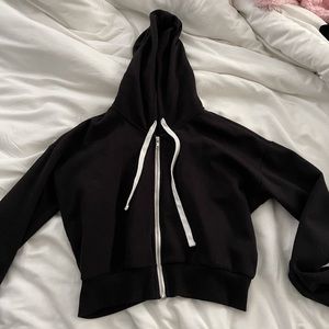 Cropped black hoodie